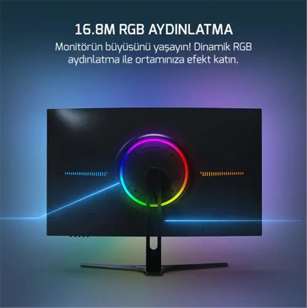 GamePower 27" Vivid F20 1500R Curved RGB 100Hz 1ms FHD Va Panel 2x2W Speaker Gaming Monitör