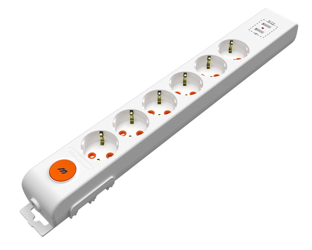 Mutlusan Rı-Tech 6lı Anahtarlı 2Usb Klemensli Topraklı  Grup Priz  (001 175 650001 00 00)  