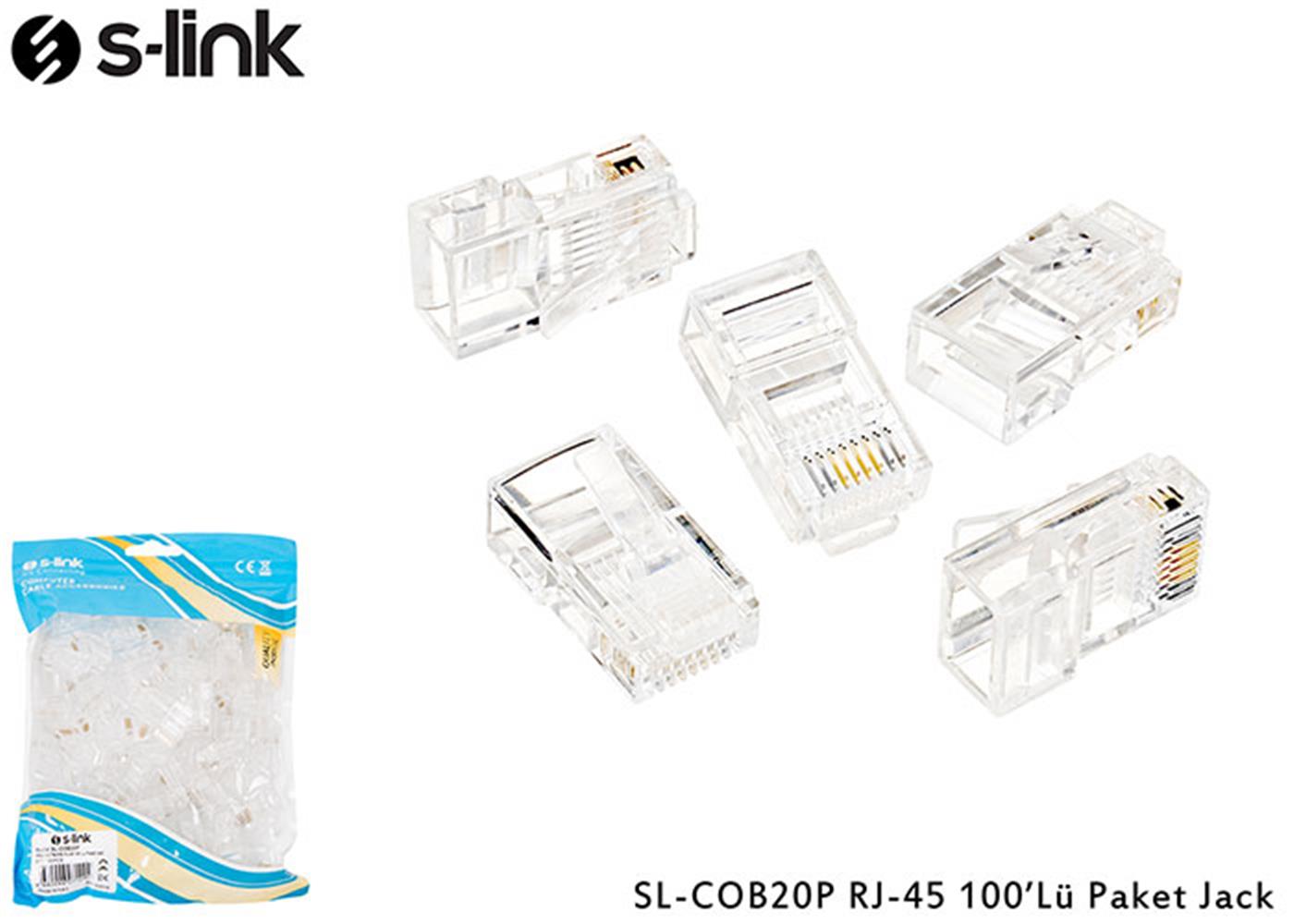 S-link SL-COB25P RJ-45 100 Lü Paket Jack UTP (Yeni Nesil)