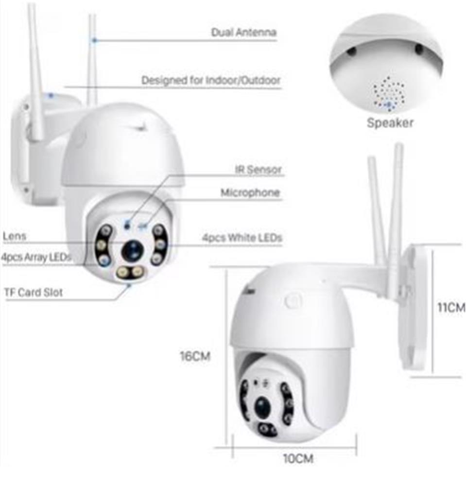 APRONX APX-WP70 3MP 2.8MM 8 LED WIFI PTZ KAMERA