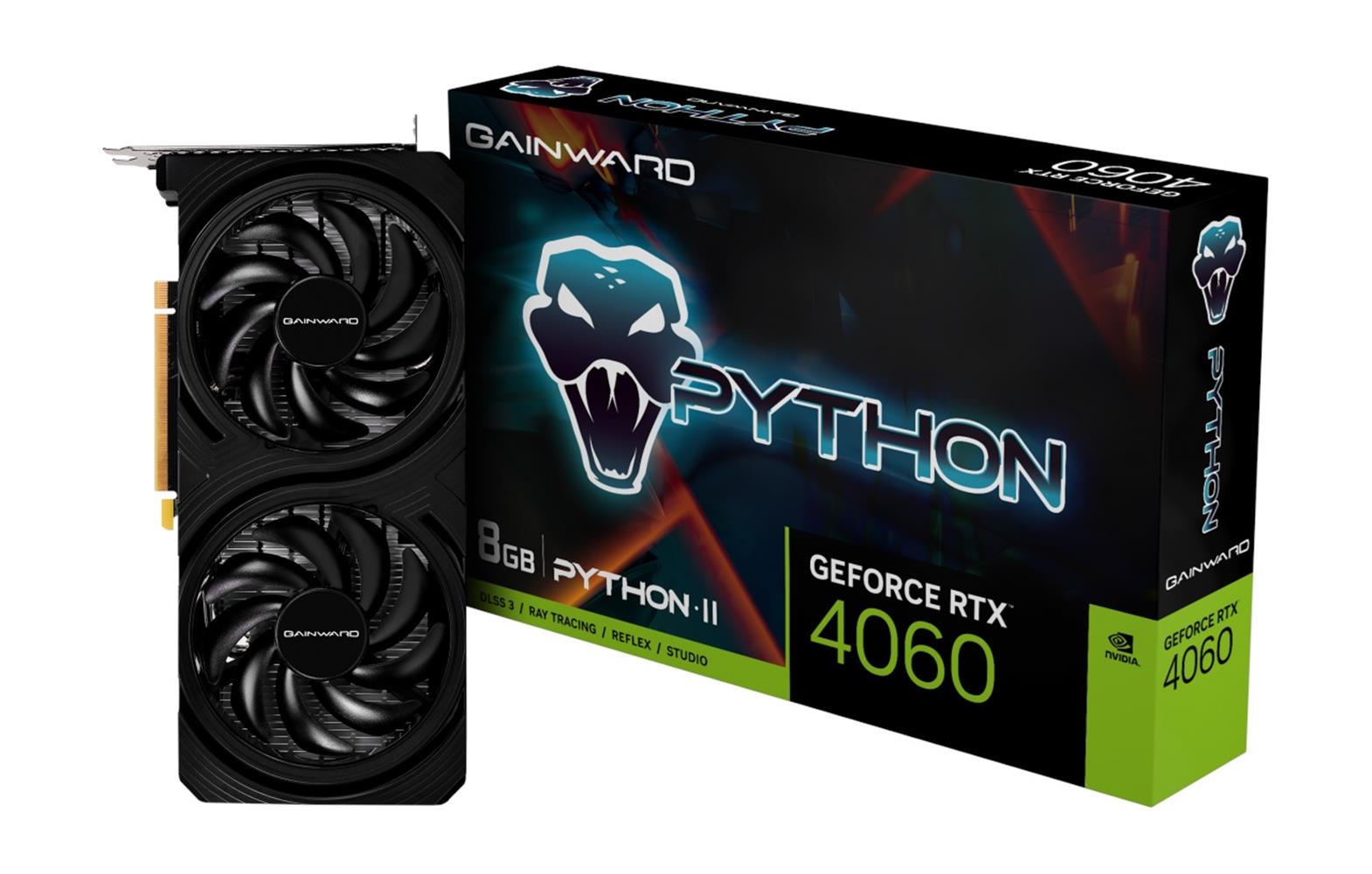 GAINWARD GEFORCE RTX4060 PYTHON II 8GB GDDR6 128 BIT DLSS 3 EKRAN KARTI