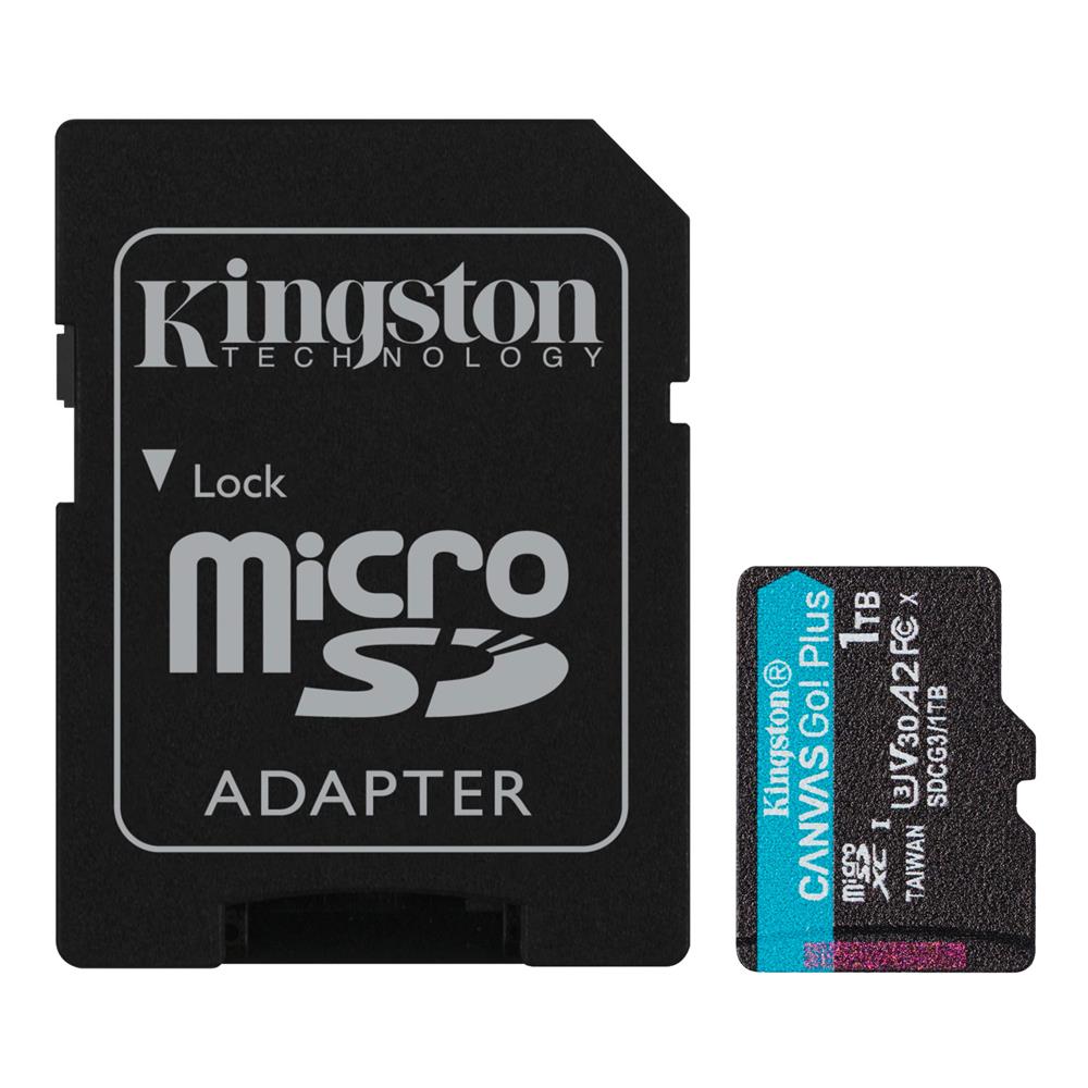 Kingston SDCG3-1TB 1TB microSDXC Canvas Go Plus 170R A2 U3 V30 Card + ADP Hafıza Kartı 