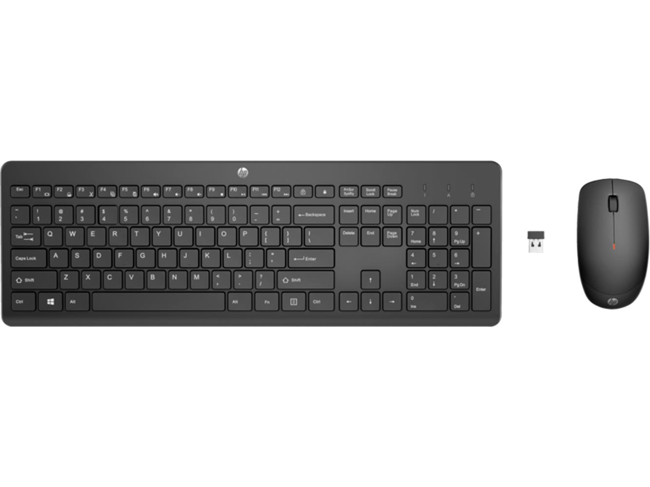 HP 230 18H24AA Kablosuz Klavye+ Mouse Set 2.4Ghz (2 x AAA keyboard; 1 x AA Mouse) Siyah 