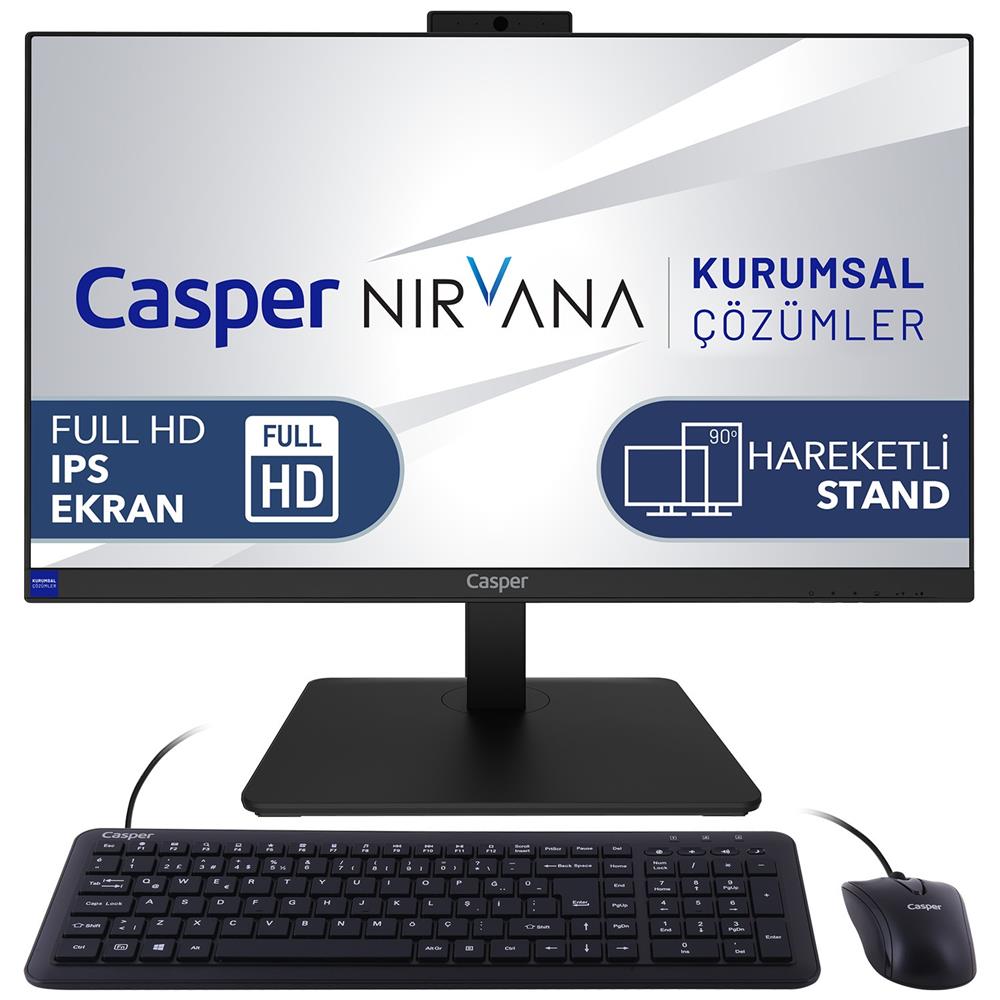 Casper Nirvana One A70.1235-DE00X-V i5 1235U 32GB 500GB M2 SSD Dos 23.8" FHD Pivot Wifi AIO