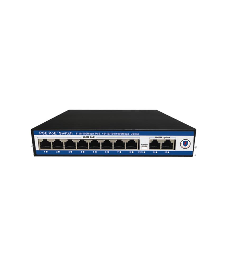 NOVA NVC-PSE0820G 8 PORT POE+ 10-100 MBPS 2 PORT 10-100-1000 MBPS UPLINK SWITCH 120W