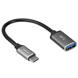 Hytech HY-XO22 Gümüş USB F to Type C M 10cm kablolu Metal Gövdeli OTG Çevirici