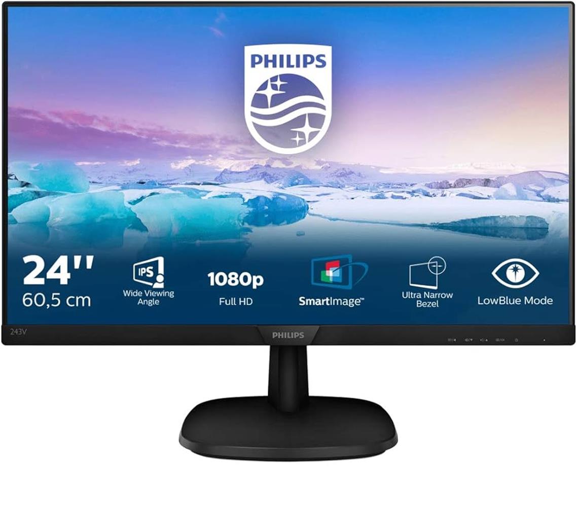 Philips 24" 243V7QJABF-00 24" 4 ms Full HD IPS 75 Hz Monitör