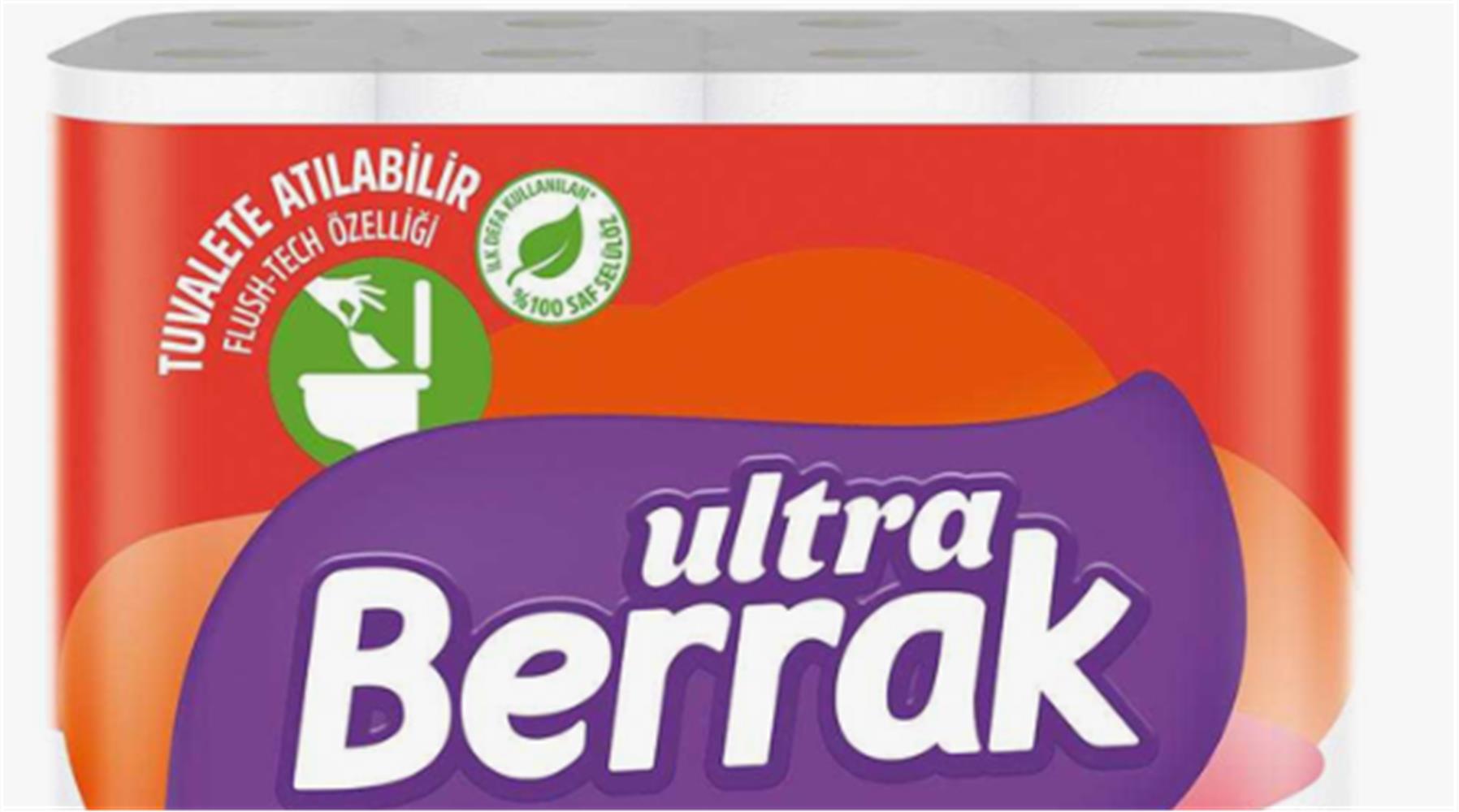 Berrak Ultra 501560 16-3 48 Rulo 2 Katlı Tuvalet Kağıdı Flushable