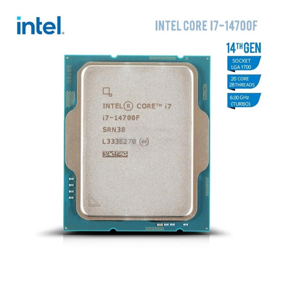 Intel Core i7 14700F TRAY 2.1GHz 20 Çekirdek 33MB L3 Önbellek Soket 1700 Kutusuz İşlemci