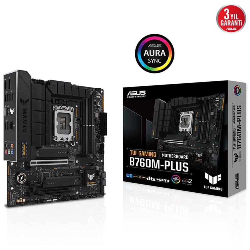 ASUS TUF GAMING B760M-PLUS DDR5 7200MHZ 1700P (12. - 13. VE 14. NESIL ILEMCI UYUMLU) ANAKART