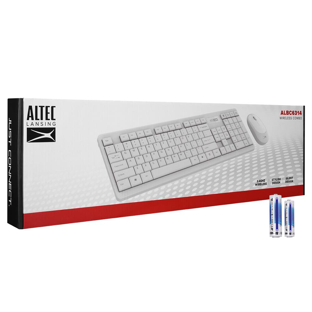 Altec Lansing ALBC6314 Beyaz 2.4GHz 1200DPI Mouse Türkçe Q Kablosuz Klavye + Mouse Set