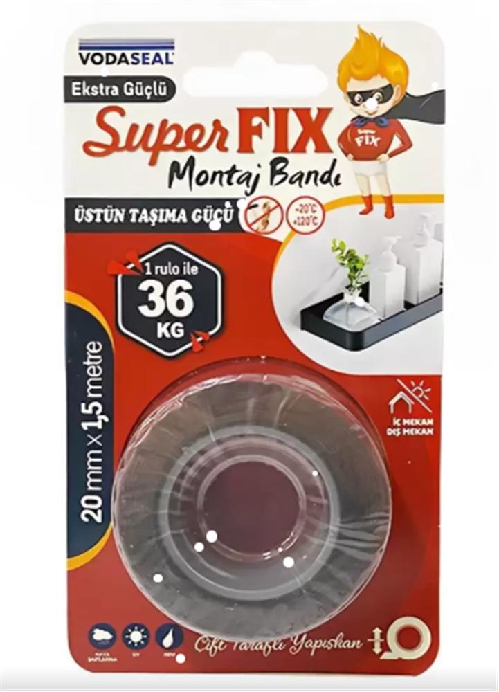 Vodaseal Super Fıx Montaj Bant (1 Rulo 36Kg) 20MMX1,5MM