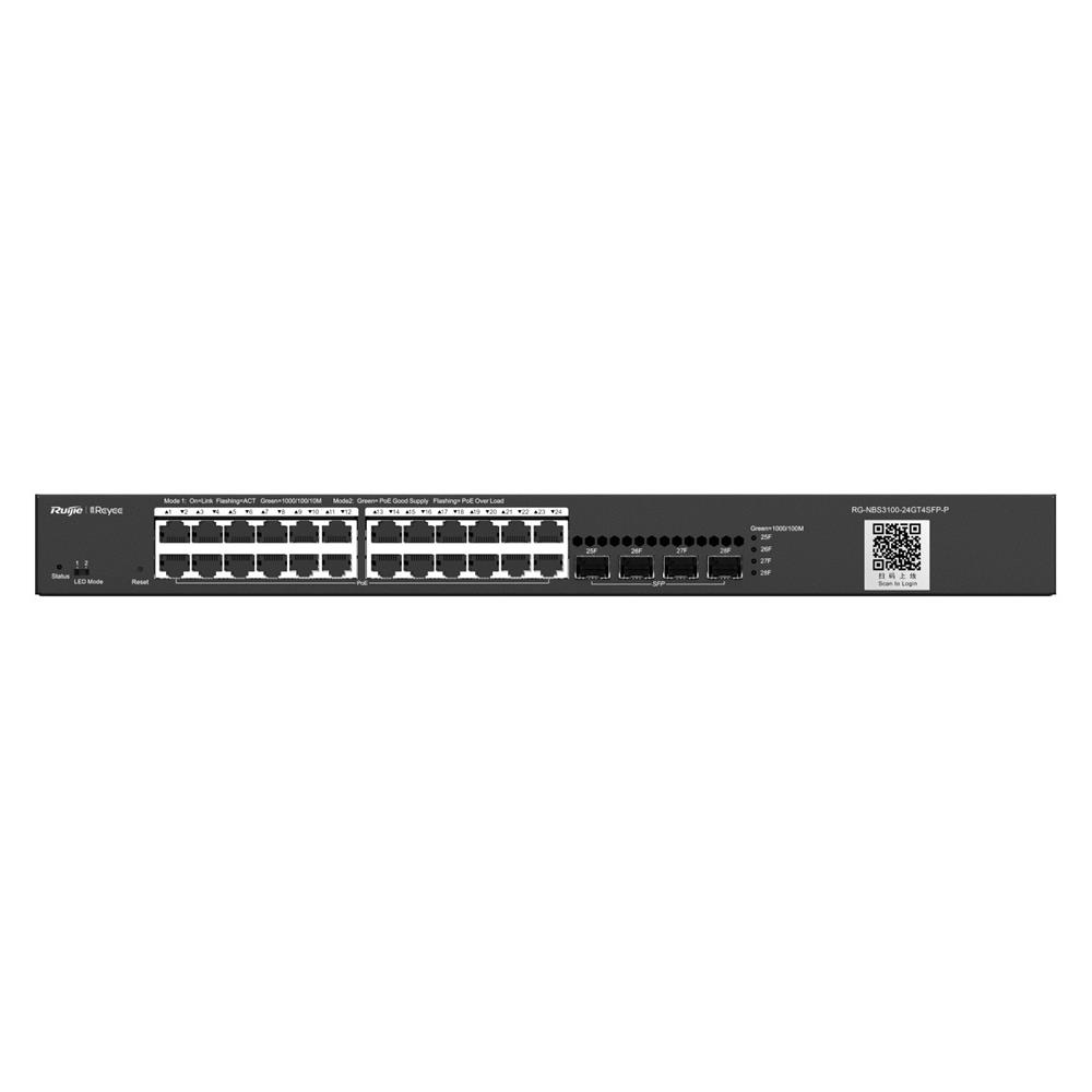 Ruijie-Reyee RG-NBS3100-48GT4SFP-P 48 Port 10-100-1000 Mbps Poe+ + 4 Port SFP L2 Yönetilebilir