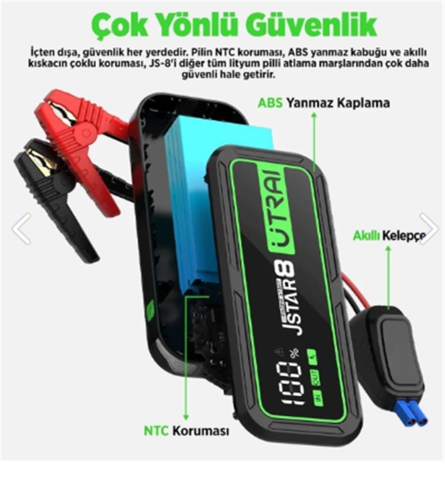 ULTRAI Jstar 8 20000mAh 3000A Jump Starter Taşınabilir Araç Akü Şarj Bataryası