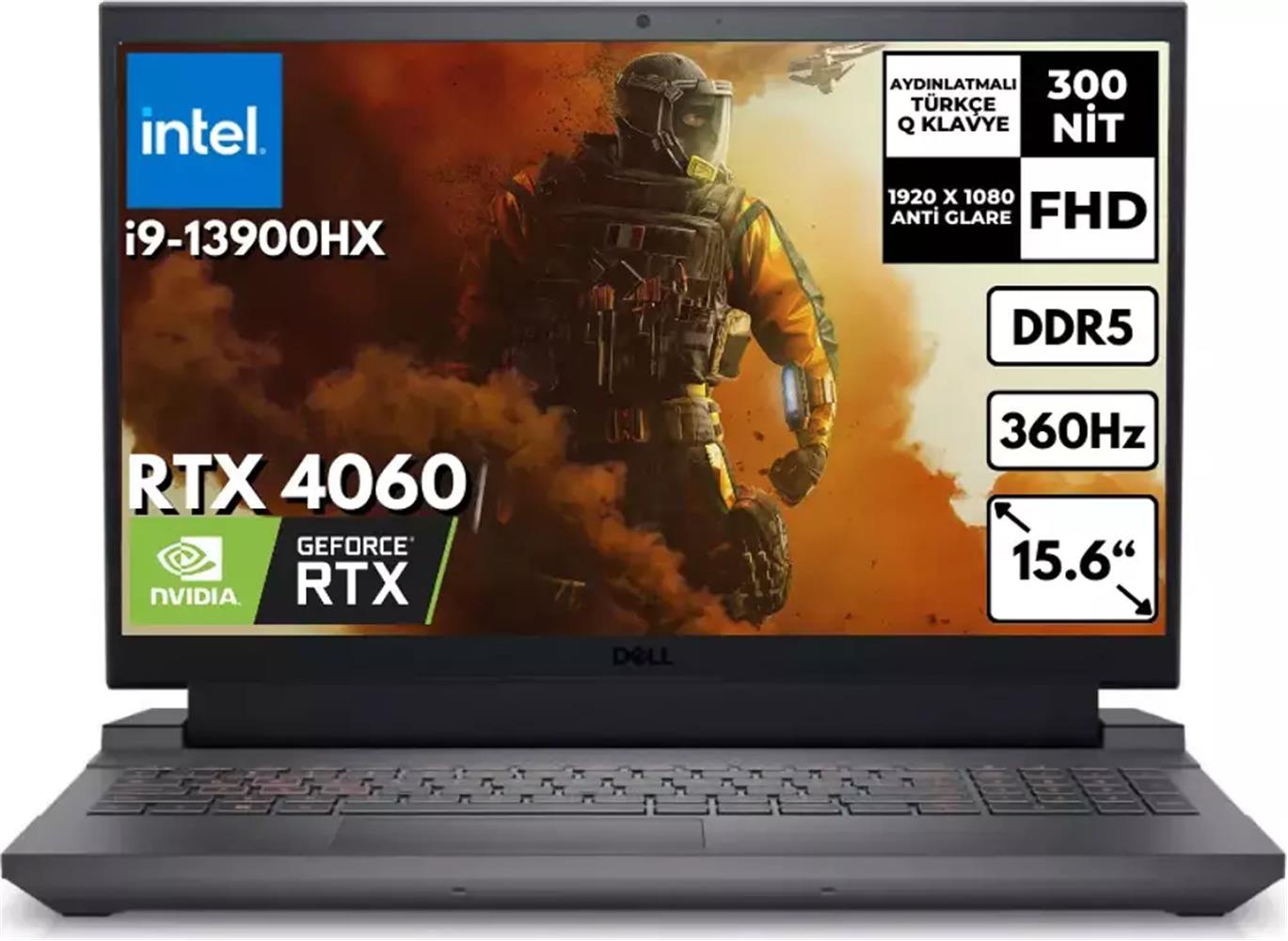 Dell G15 5530 i9-13900HX 32GB 2 TB SSD RTX 4060 G155530017U 15.6" 360Hz FHD Ubuntu Gaming Notebook