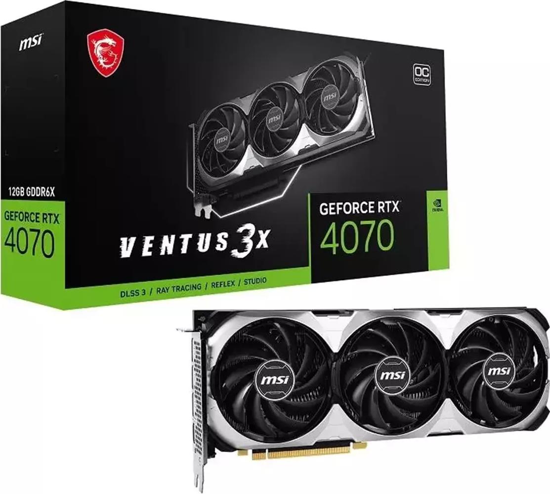 MSI GEFORCE RTX4070 VENTUS 3X E1 12G OC 12GB GDDR6X 192BIT DX12 GAMING (OYUNCU) EKRAN KARTI