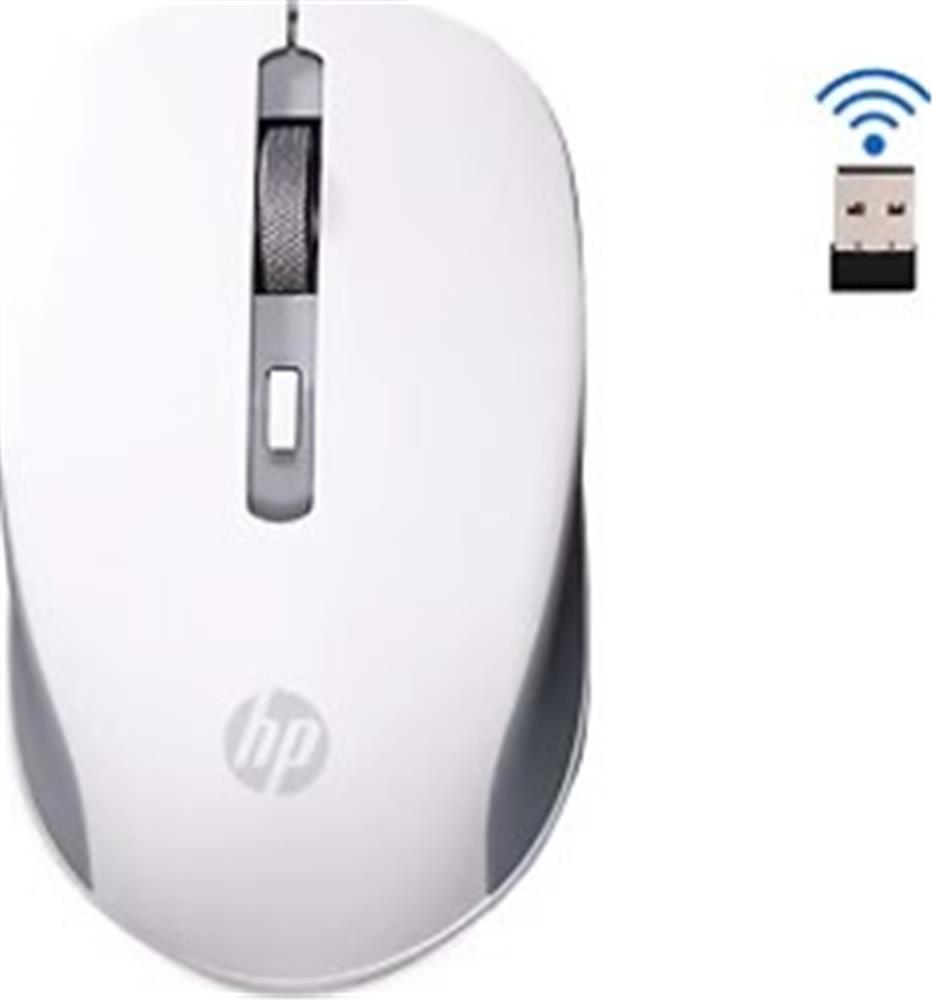 HP S1000 Plus Kablosuz Sessiz Beyaz Mouse  2.4Ghz (Açma Kapama Tuşu) (Pilleri içinde)