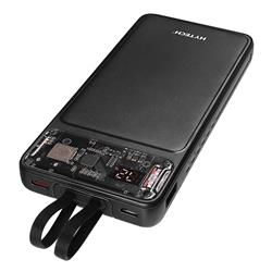 Hytech H120 10000mAh HSC22.5W PD20W+QC3.0 18W Siyah LCD Şeffaf Taşınabilir Pil Şarj Cihazı Powerbank