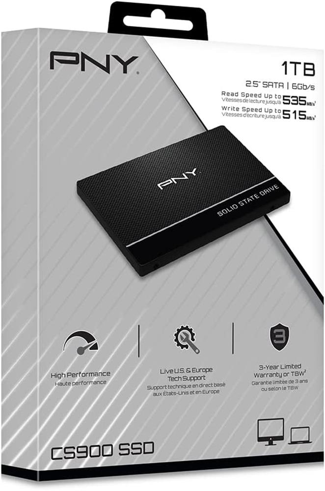 Pny 1TB CS900 3D NAND 2.5" SATA III Internal Solid State Drive (SSD7CS900-1TB-RB) Ssd Harddisk