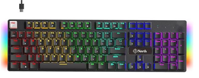 North Shield Blue Switch Türkçe Q RGB Mekanik Gaming Klavye