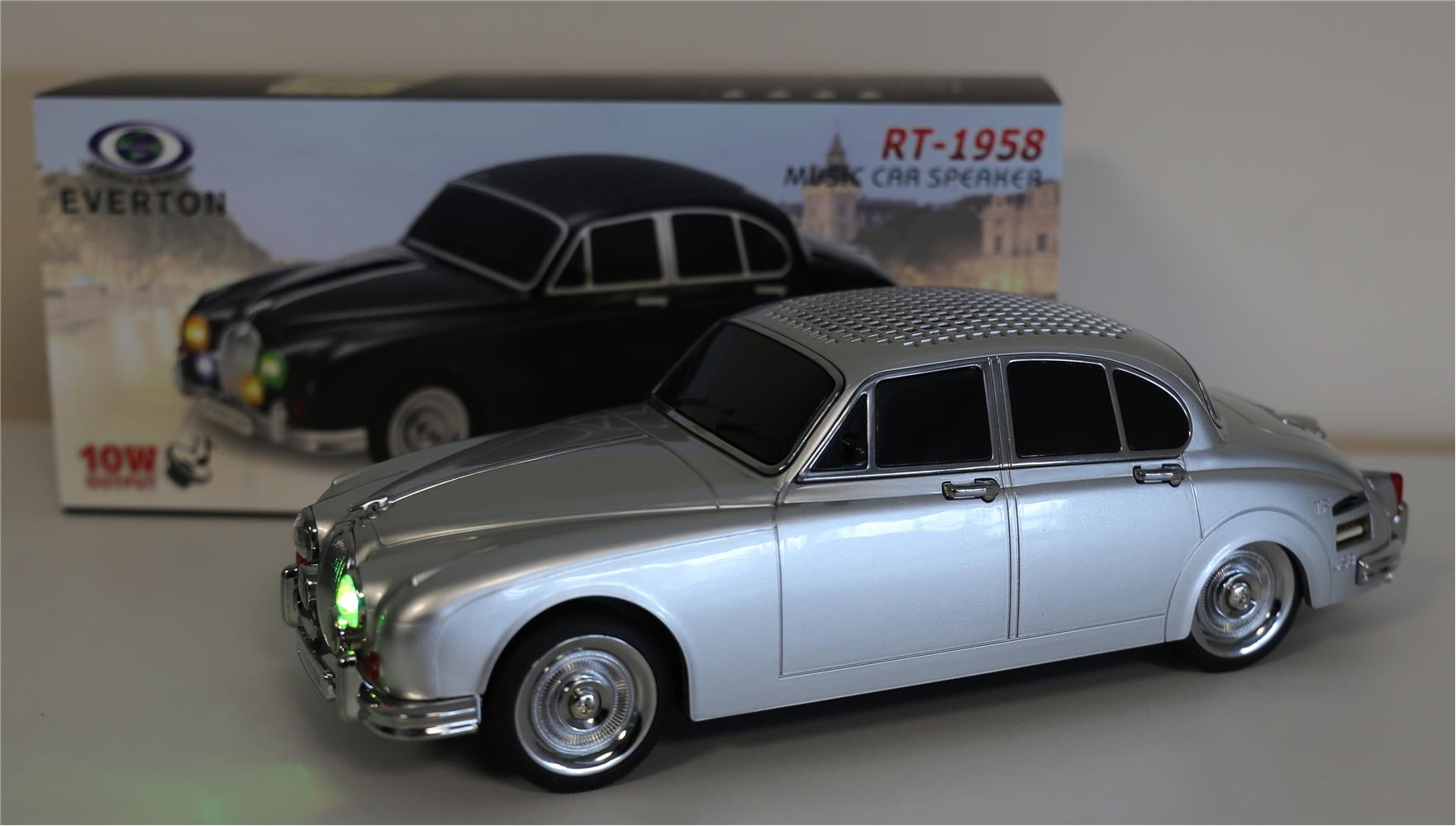 Everton Rt-1958 Gümüş (Silver) Arabalı Bluetooth Fm-Usb-Tf-Aux Şarjlı Nostaljik Radyo