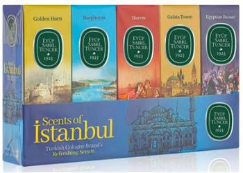 Eyüp Sabri Tuncer 16ml Silindir Cam Şişe Kolonya 5li Set Scents of İstanbul