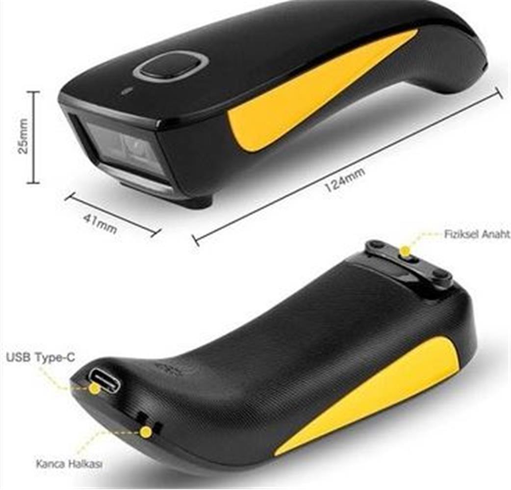 TIGER PERKON BS92 2D KAREKOD BLUETOOTH+2.4 GHZ KABLOSUZ BARKOD OKUYUCU 