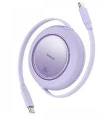 Baseus P10364500213-00 Free2 Pull Mini Kablolu USB-C 100W 2M Mor Şarj Kablosu