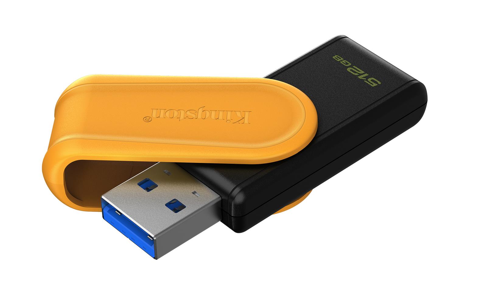 KINGSTON DTXS-512GB 512GB PORTABLE USB 3.2 GEN1 DATATRAVELER EXODIAS (BLACK-YELLOW) FLASH BELLEK 