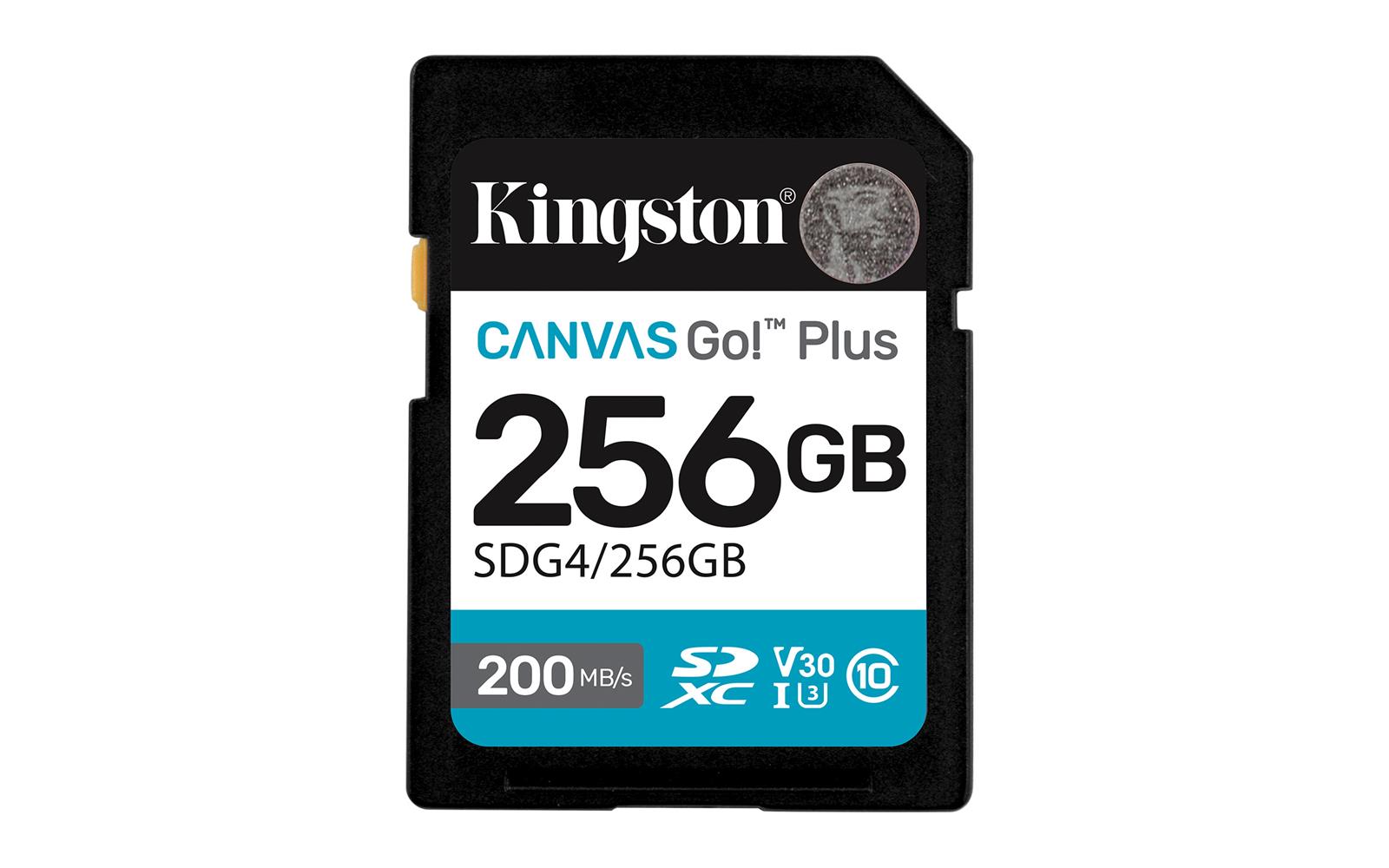 KINGSTON SDG4-256GB 256GB SDXC CANVAS GO PLUS GEN4 200MB-S C10 UHS-I U3 V30 HAFIZA KARTI