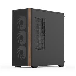 Aerocool AE  D501A BK 4x12cm A-RGB Fanlı, Ahşap Ön Panel Temp Cam Yan ve Mesh Ön Panel,USB Type-C