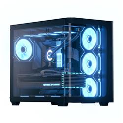 Aerocool AE P500C BK 4x12cm Mirror A-RGB Fanlı, Panoramik Tempered Panel, ATX 
