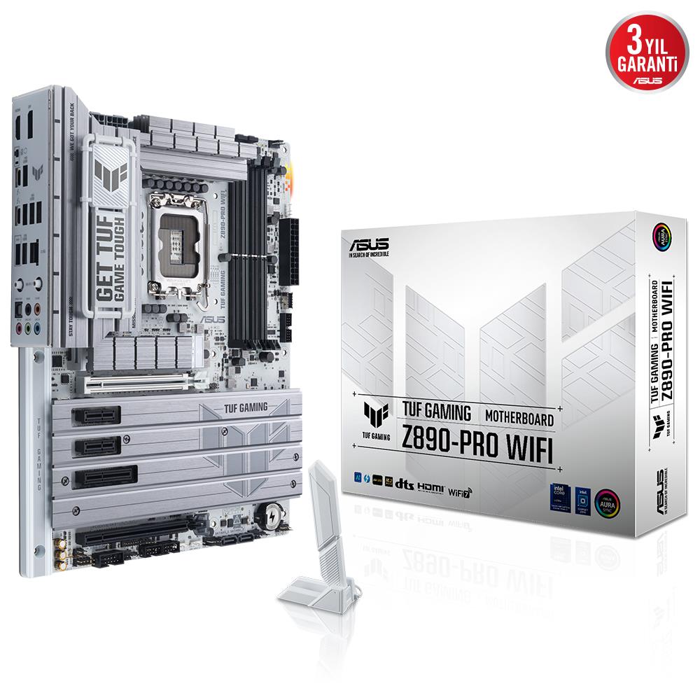 ASUS TUF GAMING Z890-PRO WIFI INTEL LGA1851 Z890 DDR5 9066+MHZ(OC) ATX GAMING (OYUNCU) ANAKART