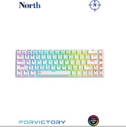 North Odin Pro WL68 LightCore Kablosuz Bluetooth RGB Red Switch Türkçe Beyaz Mekanik Gaming Klavye 