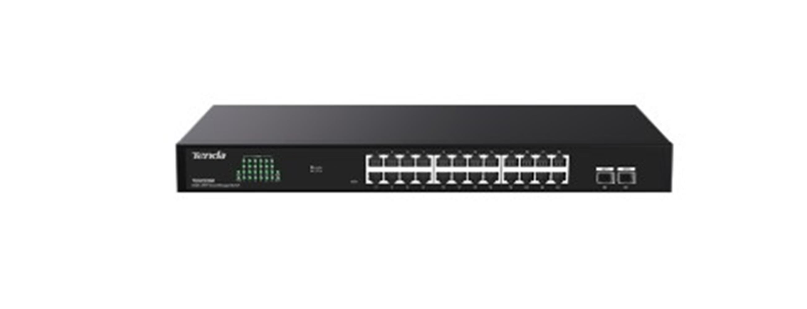 TENDA TEG2226F 24 PORT 10-100-1000 + 2 PORT SFP SWITCH CLOUD YNETILEBILIR ELIK KASA SWITCH