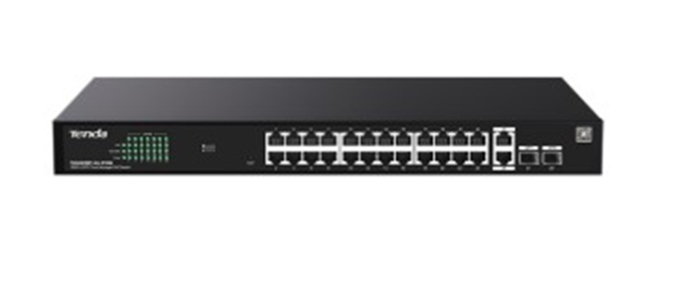 TENDA TEG2228P-24-410W 24 PORT 10-100-1000 + 2 PORT SFP + 2 PORT UPLINK CLOUD YNETILEBILIR