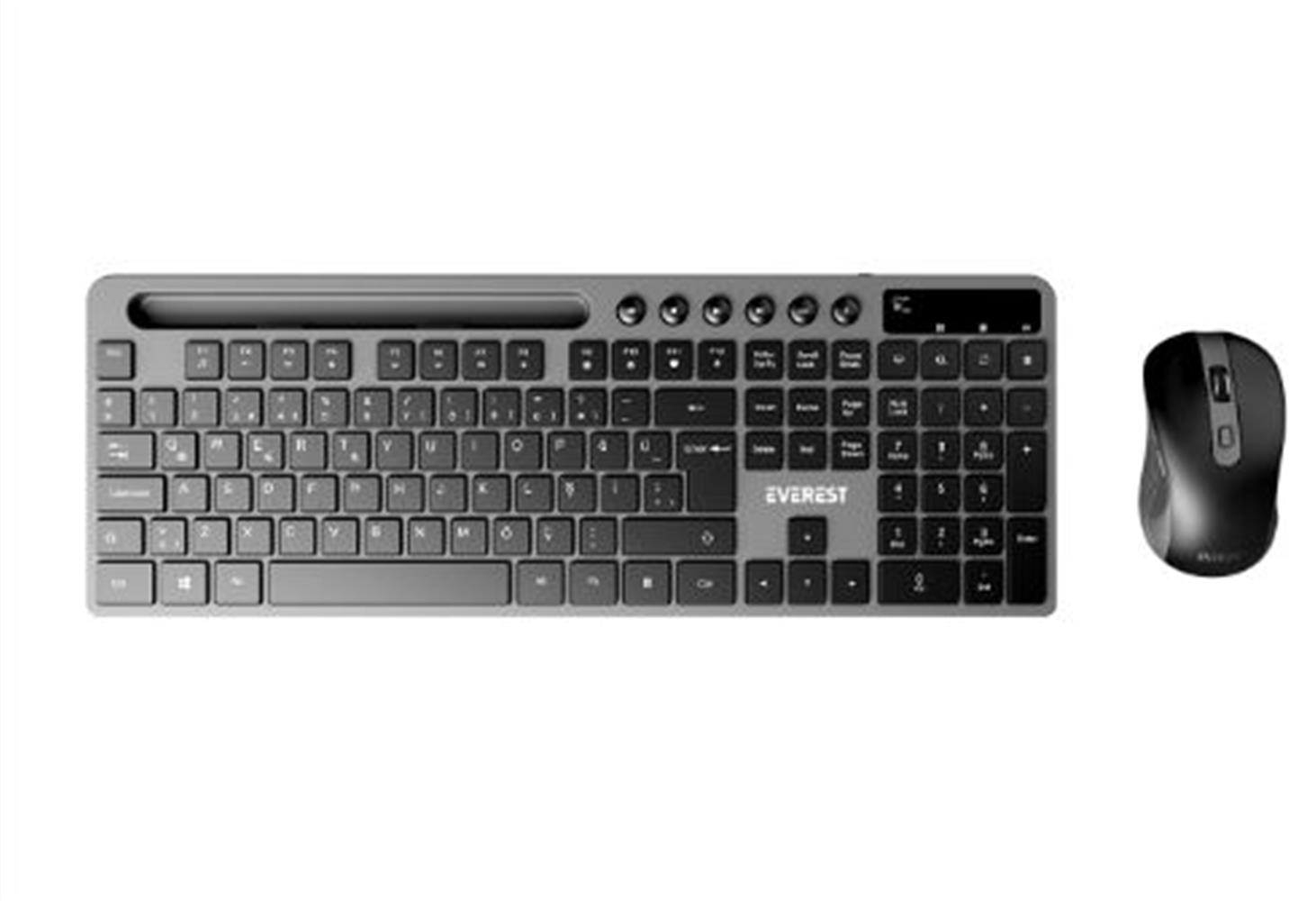 Everest Km-730 Gri-Siyah Kablosuz Q Multimedia Klavye + Mouse Set