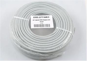 Eyfel EF-C400 4+1 2x0.22 (14x0.18 CCA) Folyolu 100M CCTV Kablo