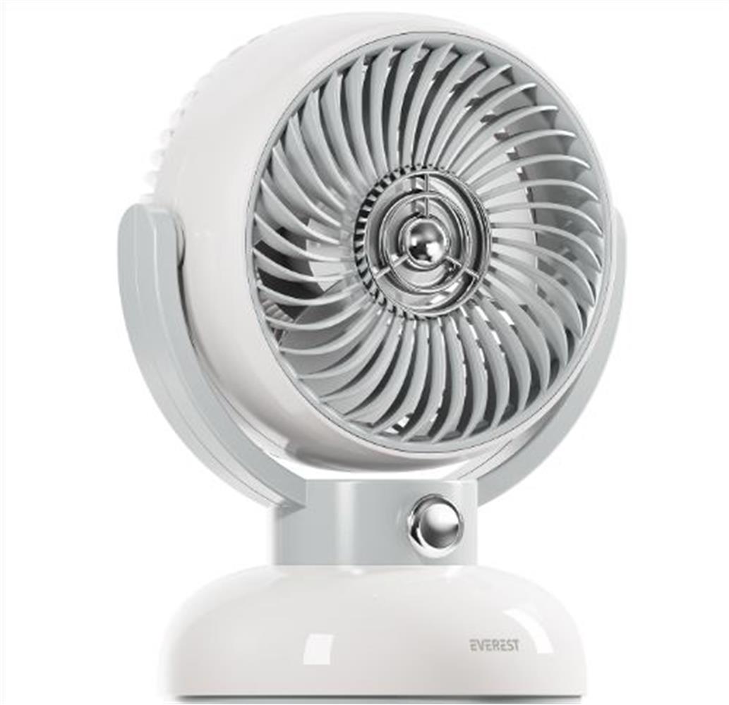 EVEREST EFN12 KREM 1200MAH 3 HIZ KADEME LED IIKLI RETRO MASAUSTU USB FAN