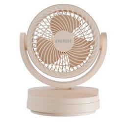 Everest EFN-509 Krem- Kahve 7 İnç 3 Kademeli 2100 RPM Hız Duvar Tıpı Ve Masaüstü Usb Fan