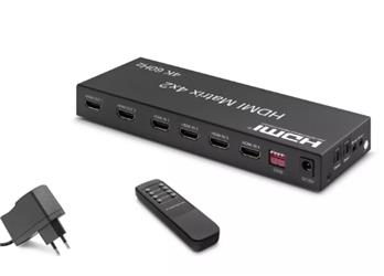 Hadron Hdx1334 Hdmi Switch & Splitter 4-In 2-Out Matrix Siyah 4K HDMI Girişi: 4 HDMI Çıkışı: 2