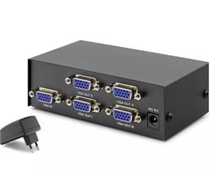 Hadron Hdx1278 4 Port Vga Splitter 200Mhz 1-In 4-Out Siyah