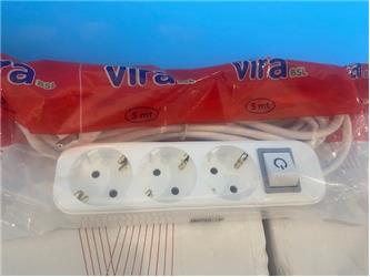 Vira 3lü 5mt Anahtarlı Topraklı Priz 
