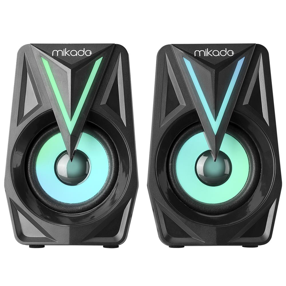 MIKADO MD-S23 GLARE 2.0 MULTIMEDIA 3W-2 SIYAH USB RGB IIKLI GAMING SPEAKER HOPARLR STEREO GIRI