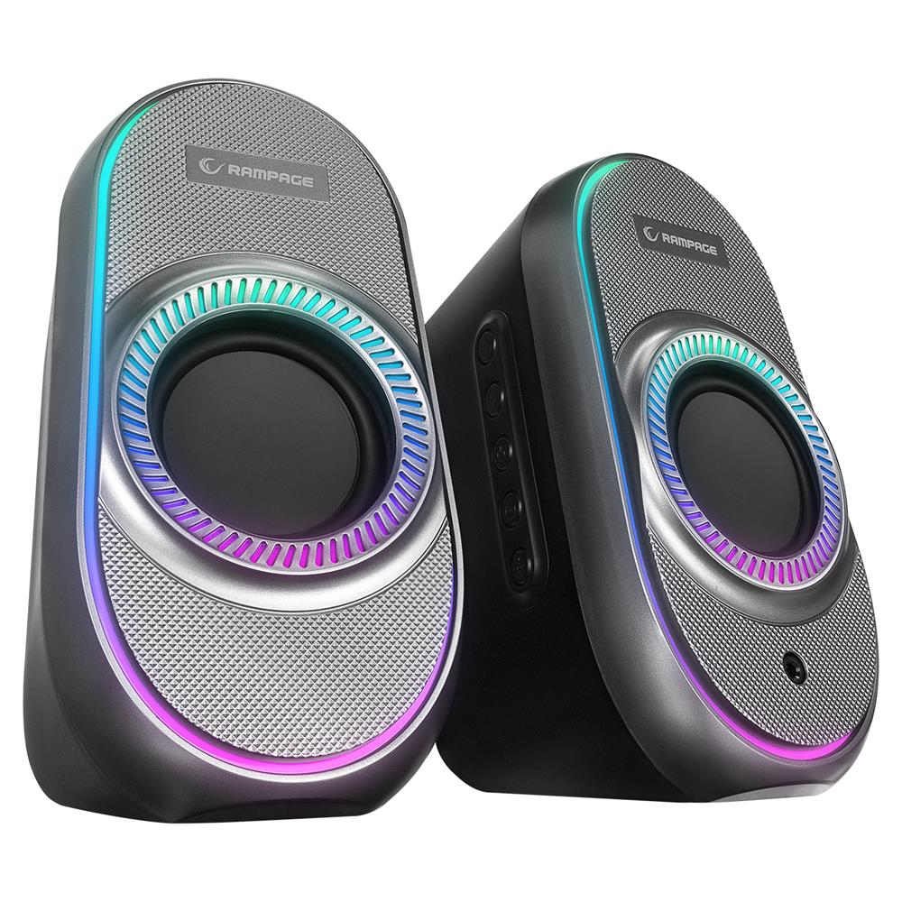 RAMPAGE RMS-X3 2.0 6W BLUETOOTH ZELLIKLI SIYAH MULTIMEDIA RGB IIKLI GAMING USB SPEAKER