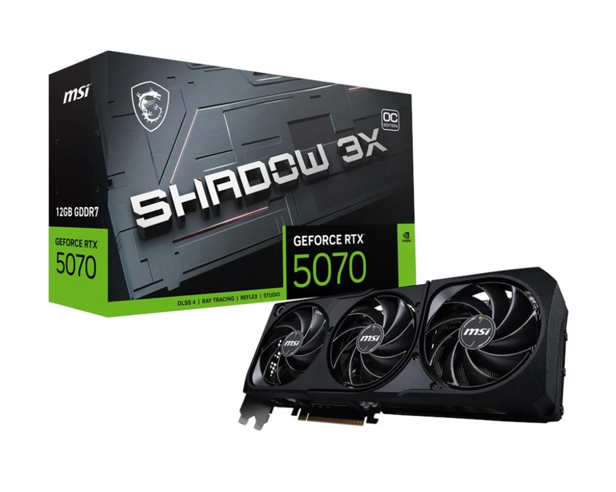 MSI GEFORCE RTX5070 12G SHADOW 3X OC 12GB GDDR7 192 BIT DLSS 4 EKRAN KARTI