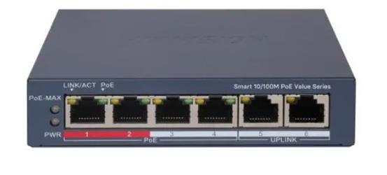 Hikvision DS-3E1106P-EI-M 4 Port PoE 10-100 2-Uplınk Yönetilemez Switch