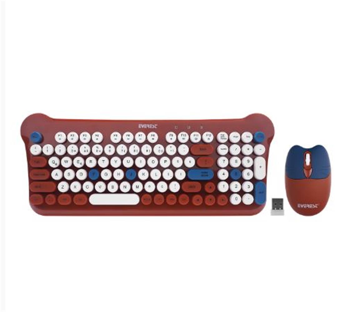 EVEREST KM-6244 BUNNY RENKLI TULU KAHVERENGI 2.4 GHZ + BT KABLOSUZ Q MULTIMEDIA KLAVYE + MOUSE SET