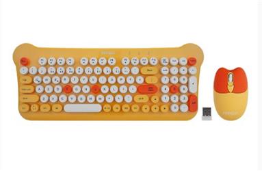 Everest KM-6244 BUNNY Renkli Tuşlu Sarı 2.4 ghz + BT Kablosuz Q Multimedia Klavye + Mouse Set