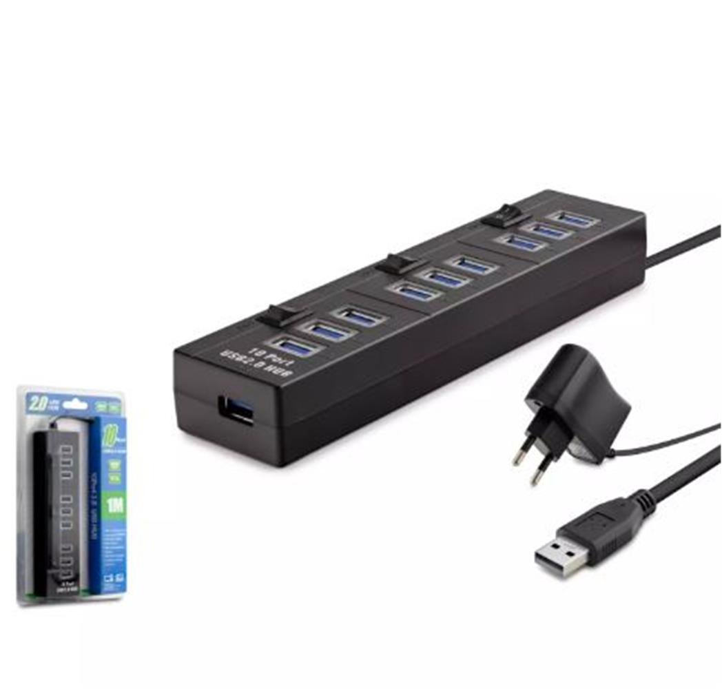 HADRON HDX7005 USB HUB 10-USB 1M SIYAH ( GU ADAPTRLU)